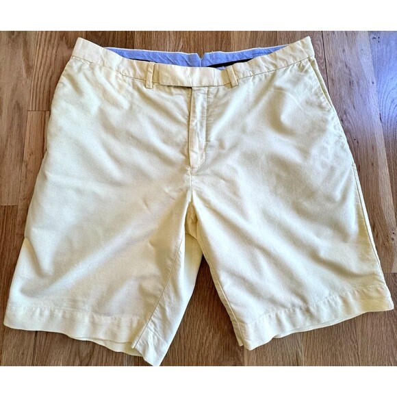 Polo Ralph Lauren Short Mens 38 Yellow Chino Pockets Preppy Casual - Picture 1 of 6